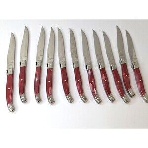 Lot of 11 WOLF GANG PUCK STEAK KNIVES MARBELED 4.5" STEAK KNIVES
